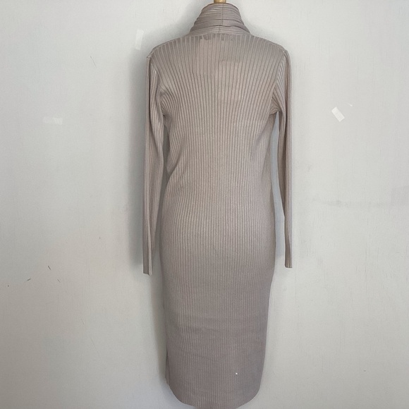 Mangaschoni 2 piece ribbed knit bodycom sheath dress/long openfront duster M NWT - Picture 3 of 12